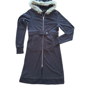 Hurley Black Jacket with Faux Fur Trim Womens L